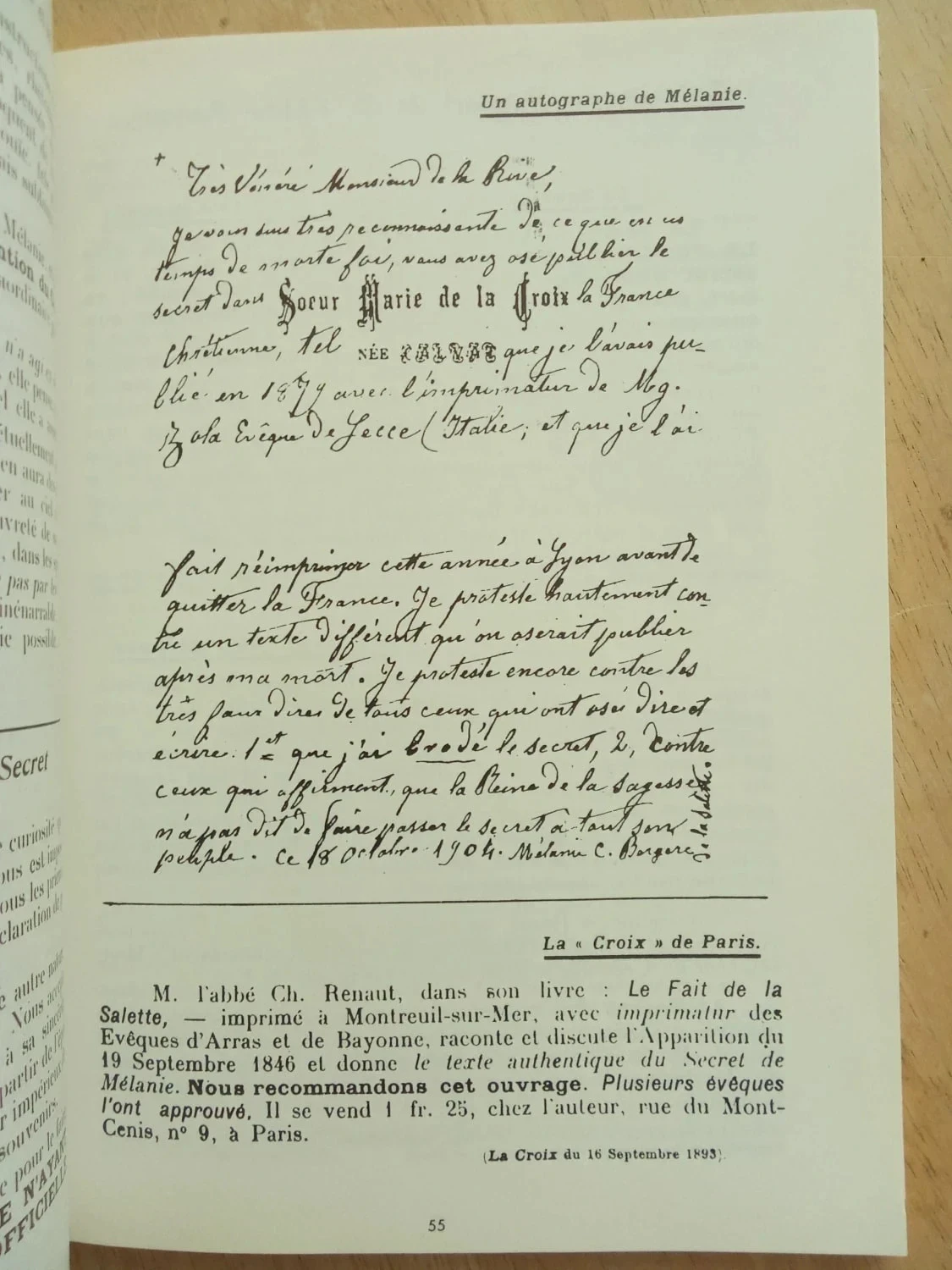 Testimonios históricos sobre Melanie Calvat Pastora de la Salette – photo 4